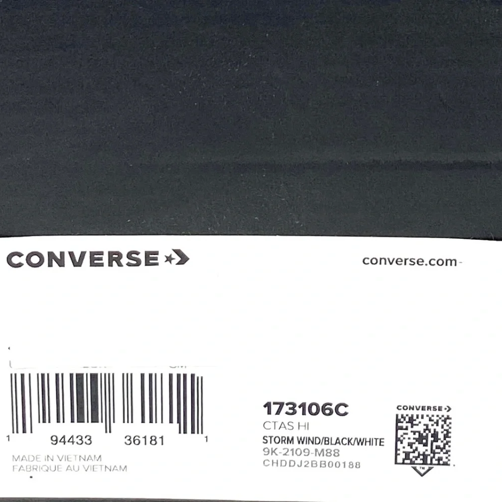 Converse Ctas High Top Shoes Storm Black Men’s Size Suede Sneakers Skate 173106C - Picture 8 of 9